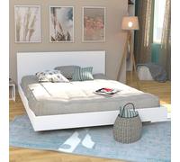 WEBER INDUSTRIES Lit LOFT 160x200 + 1 sommier + tête de lit/Blanc