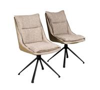 WEBER INDUSTRIES Lot de 2 chaises pivotantes de Salle à Manger Java/Beige