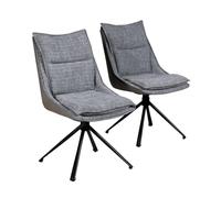 WEBER INDUSTRIES Lot de 2 chaises pivotantes de Salle à Manger Java/Gris foncé