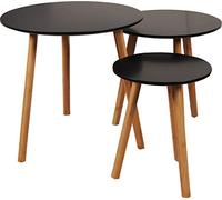 WEBER INDUSTRIES Lot de 3 Tables Basses gigognes Venus/Noir
