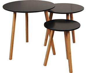 WEBER INDUSTRIES Lot de 3 Tables Basses gigognes Venus/Noir