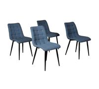 WEBER INDUSTRIES Lot de 4 chaises de Salle à Manger Muse/Bleu