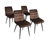 WEBER INDUSTRIES Lot de 4 chaises de Salle à Manger Muse/Marron