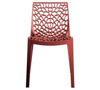 WEBER INDUSTRIES Lot de 4 chaises empilables Tela/Rouge