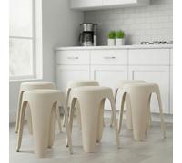 WEBER INDUSTRIES Lot de 6 tabourets empilables Tom/Beige