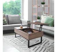 WEBER INDUSTRIES Table Basse Flower Plateau relevable, Blanc Pieds métal chromés