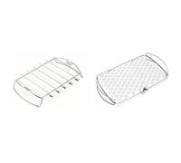 Weber Jeu de 5 Brochettes avec Support, Argent & 6471 Original Stainless Steel Fish Basket, Large,Multi