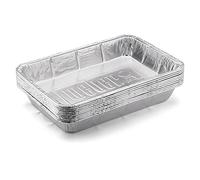 Weber Lèchefrites - Grand (33 x 23 x 4 cm), en Aluminium, pour Recueillir Les jus, idéal pour Une Cuisson indirecte, Cuisson de légumes ou Autres Aliments - Argent (6416)