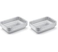 Weber Lechesfrites, 6 pièces, Parfaitement adaptés pour Les séries Q, Pulse, Lumin, Traveler, Genesis, Genesis II/LX 200 & 300. Bacs à Graisse - Argent (6415) (Lot de 2)