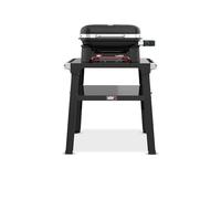 Weber Lumin Compact Barbecue électrique Compact avec Pied/Jusqu’à 315 °C, avec thermomètre intégré au Couvercle, grilles en Fonte émaillée, Surface de Cuisson 43 × 32 cm, Noir (1501653)