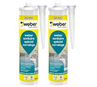 Weber Mastic silicone résistant aux moisissures, gris perle, 300 ml, spécial sanitaire, WEBERSEAL SANITARY