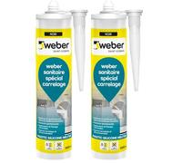 Weber Mastic silicone résistant aux moisissures, noir, 300 ml, spécial sanitaire, WEBERSEAL SANITARY