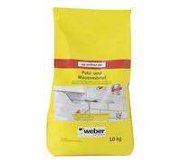 Weber Mortier de plâtre et de maçonnerie 10 kg Mortier sec minéral pour travaux de plâtrage polyvalents Intérieur et extérieur Construction et rénovation