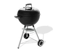 Weber Original Kettle barbecue à charbon/couvercle et cuve en acier émaillé, grille 47 cm, système One-Touch de nettoyage, thermomètre intégré, trépied avec roulettes, noir