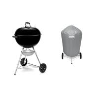 Weber Original Kettle E-5710 - Barbecue à Charbon 57cm Avec Couvercle, Thermomètre, Trépied, Roues - Noir & Housse 7176 Pour Barbecue 57 CM