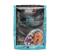 Weber Granulés de Bois - Bois d'aulne (8 kg), Parfait pour Fumer du Poisson, granulés de Bois 100% Naturel, Convient pour Tous Les barbecues à granulés (3401052)