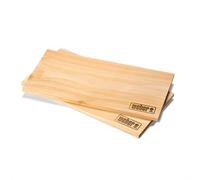 Weber Planches à Fumer en Bois de Cèdre Rouge - 2 x Grandes Planches en Bois Dur pour Poissons, Volailles et Viandes Fumées - Bois 100% Naturel pour Barbecues à Gaz, à Charbon et Électriques (17831)