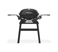 Weber Q 2200N Barbecue à gaz avec Tables latérales, Support Compact, grilles en Fer émaillé, allumage électronique, brûleur Haute Performance, Noir Minuit