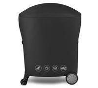 Weber Q1000/Q2000 Housse de barbecue - Protection imperméable 600D robuste pour séries Q1200, Q2200, Q2400 - Ajustement personnalisé 81,3 x 43,2 x 88,9 cm avec aérations - Noir