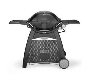Weber Q3200 Barbecue à gaz avec Chariot Roulant et Tables d'appoint, Surface de Cuisson 63 x 45 cm, 2 brûleurs, avec thermomètre de Couvercle et lumière de poignée - Noir (57010053)