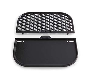Weber Sear Grate & Plancha pour Gourmet BBQ System/Insert 2-en-1 pour saisir à feu Vif ou Griller à Plat - Noir (8858)