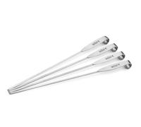 Weber Set de brochettes 4 pièces en Acier Inoxydable/brochettes réutilisables pour Viande, légumes ou Fruits de mer, durables et lavables au Lave-Vaisselle - Argent (7618)
