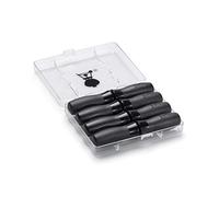 Weber Set de supports à épis de maïs (4 pièces) avec boîte de rangement, poignées en nylon avec encoches pour les pouces pour une manipulation sûre et confortable - Noir (6489)