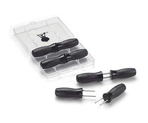 Weber Set de supports à épis de maïs (4 pièces) avec boîte de rangement, poignées en nylon avec encoches pour les pouces pour une manipulation sûre et confortable - Noir (6489)