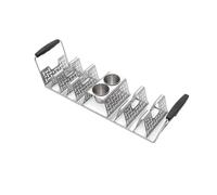 Weber Support à tacos / En acier inoxydable, avec poignées en silicone et 2 coupelles à sauce intégrées, pouvant contenir jusqu'à 6 tacos, lavable au lave-vaisselle, 11 x 46 x 12 cm