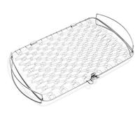 Weber Support pour poisson & légumes/panier - Grand (46 x 28cm), en acier inoxydable, idéal pour les produits délicats, retournement facile sur le barbecue, compatible lave-vaisselle - Argent (6471)