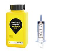 weber.sys 891 - Enduit de comblement creux - 1 litre | Avec seringue de remplissage de 100 ml | Mortier d'injection, béton coulé, remplissage de cavités sous sols en céramique | prêt à l'emploi