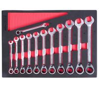 Weber Tools WT-8912 Kit de clés à fourche et polygonale à cliquet