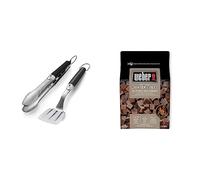 Weber Ustensiles de Cuisine - Kit 2 accessoires en acier inoxydable & Cubes Allume-Feux, Brun, Lot de 48