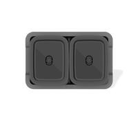 Weber Works 3400220 Lot de 5 Plateaux de Service, compatibles avec Les modèles Ardoise de 76 cm, Spirit EP (2025), composé de Plateau de Service, de 2 récipients avec Couvercle - Argenté/Noir