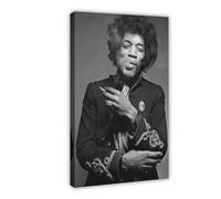 WeBert Poster sur toile Jimi Hendrix 2 - Décoration de chambre à coucher - Paysage sportif - Décoration de bureau - Cadre cadeau - 50 x 75 cm