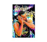 WeBert Poster sur toile Stephen Curry 10 - Décoration de chambre à coucher - Paysage sportif - Décoration de bureau - Cadeau sans cadre - 50 x 75 cm