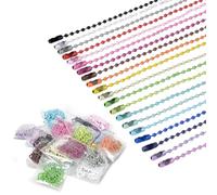 WeBirth Lot de 100 porte-clés colorés avec chaîne à billes - 20 couleurs - 5 pièces de chaque dans un paquet divisé pratique - Pas de tracas nécessaire - Choisissez parmi les variations, grande