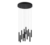Trio-Leuchten Suspension Tubular TR030 321691132 LED 11 tubes Noir Ø40 cm