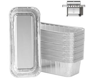 WEBROIL 6498 6417 Lot de 40 bacs récupérateurs de graisse pour Weber Genesis II 400 et 600, feuilles d'aluminium pour grille à gaz Weber 71,1 cm/91,4 cm, pour barbecue à gaz Weber 400/600 Summit