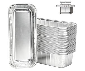 WEBROIL Lot de 40 bacs récupérateurs de graisse 6498 6417 pour Weber Genesis II 400 et 600, plateaux en feuille d'aluminium pour grille à gaz Weber 28''/36 pouces, pour barbecue à gaz Weber 400/600