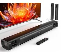 WebsLand Barre de son pour Smart TV, système de son surround 80 W, design amovible 2 en 1, barre de son 2.0 canaux, 4 woofers et tweeters à double klaxon, haut-parleur de cinéma maison optique