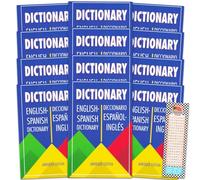 Websters Dictionnaire espagnol vers anglais 2025 en vrac pour étudiants, enfants, adultes - Ensemble de dictionnaire de salle de classe avec 12 mini dictionnaires espagnols pour bibliothèques, salles