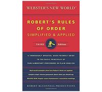 Webster's New World Robert's Rules Of Order Simplified And Applied, Third Ed.