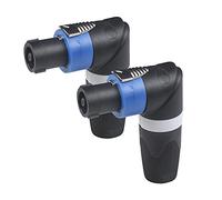 wecan 2Pack Prise Speakon NL4FRX Connecteur Coudé 90 degrés, Connecteur Enceinte Femelle Speaker Powercon Twist Lock, Tête de Câble Haut Parleur 4 Pôles Speakon Verrou Nl2fc Nl4fc Nl4fx