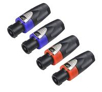 wecan 4Pack Prise Speakon Connecteur Nl4fc, Connectique Haut Parleur Femelle Speakon Powercon Twist Lock, Tête de Câble Haut Parleur 4 Pôles Nl2fc Nl4fx fiche Speaker Verrou pour Connecteur Enceinte