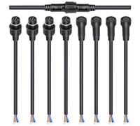 wecan Ensemble de connecteurs de câble étanches à 5 broches, 16 AWG, connecteurs mâle/femelle de 28 cm avec connexion étain pour connecteurs de câble étanches (lot de 4, noir)