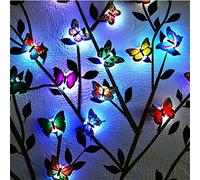 Wecan Lot de 24 papillons LED 3D néon adhésifs pour décoration de chambre de fille ou arbre de Noël