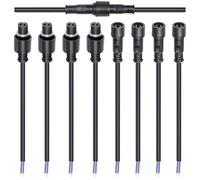 wecan Lot de 4 connecteurs de câble étanches à 2 broches 18 AWG mâle/femelle de 28 cm avec connecteur étamé pour connecteurs de câble étanches (Lot de 4, noir)