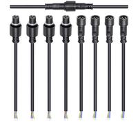 wecan Lot de 4 connecteurs de câble étanches à 3 broches 20 AWG mâle/femelle de 28 cm avec connecteur étamé pour connecteurs de câble étanches (Lot de 4, noir)