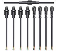 wecan Lot de 4 connecteurs de câble étanches à 4 broches 20 AWG mâle/femelle de 28 cm avec connecteur étamé pour connecteurs de câble étanches (lot de 4, noir)